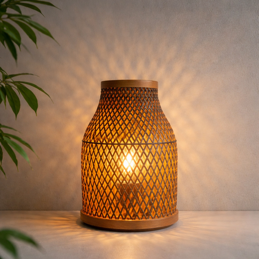 Rattan Table Lamps Desk Lamp Fittings Japanese Style for Office Bedroom Home | WL-2f