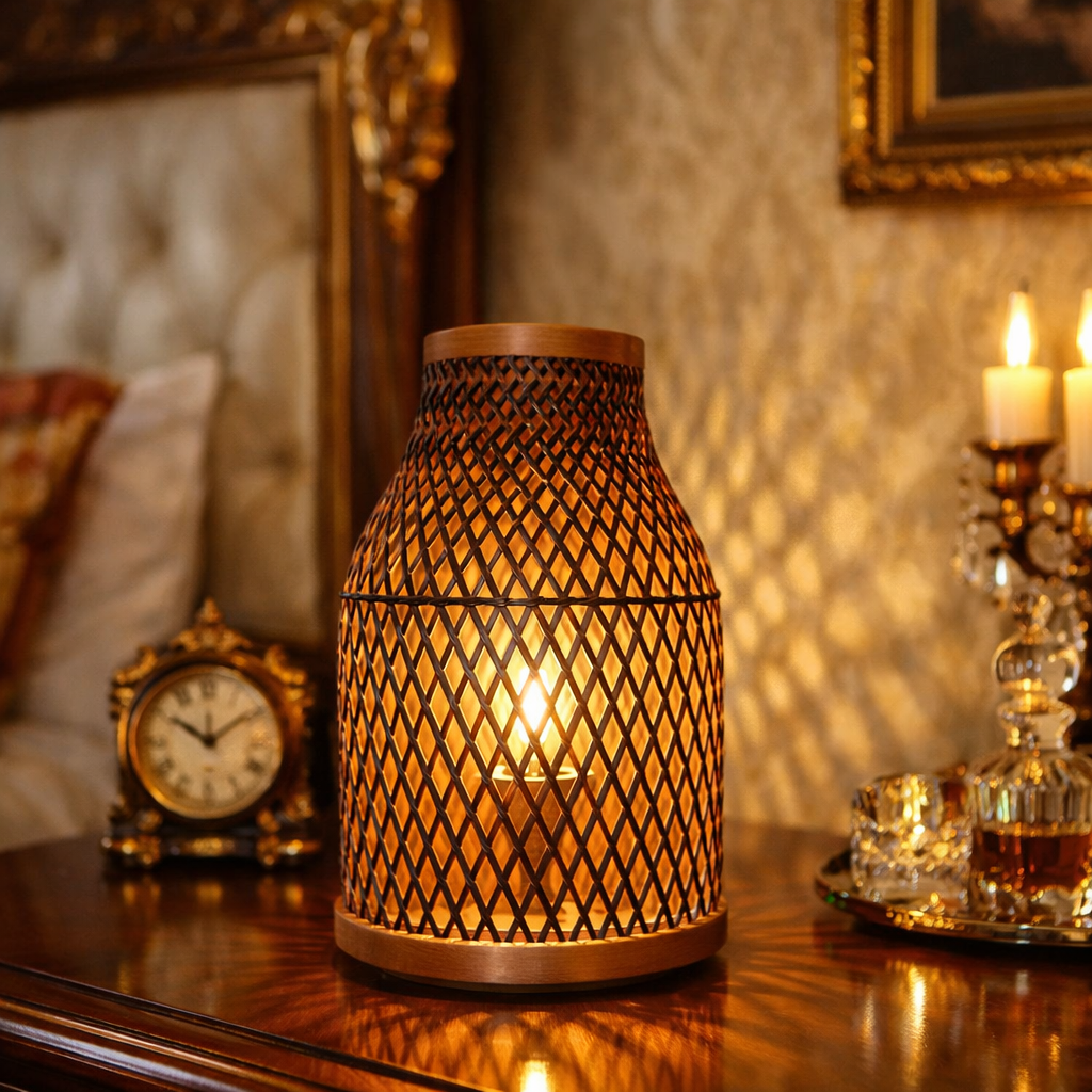 Rattan Table Lamps Desk Lamp Fittings Japanese Style for Office Bedroom Home | WL-2f