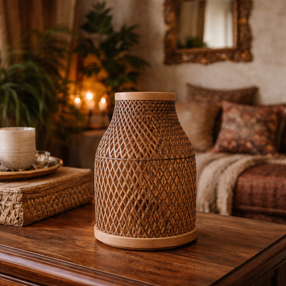 Rattan Table Lamps Desk Lamp Fittings Japanese Style for Office Bedroom Home | WL-2f