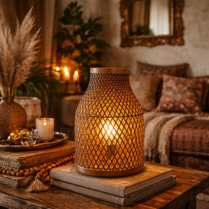 Rattan Table Lamps Desk Lamp Fittings Japanese Style for Office Bedroom Home | WL-2f