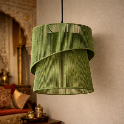 Natural Handwoven Jute Pendant Light | Eco-Friendly Rustic Ceiling Hanging Lamp for Home & Cafe Decor WL-4u