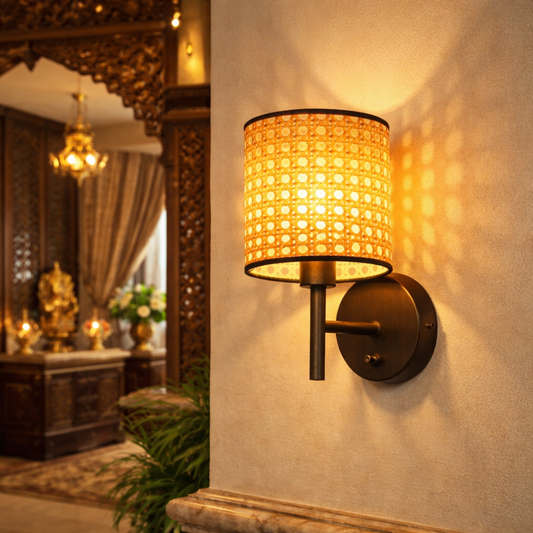 Beautiful Cane Webbing Wall Lamp for home and hotel  | WL-g
