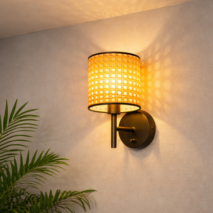 Beautiful Cane Webbing Wall Lamp for home and hotel  | WL-g