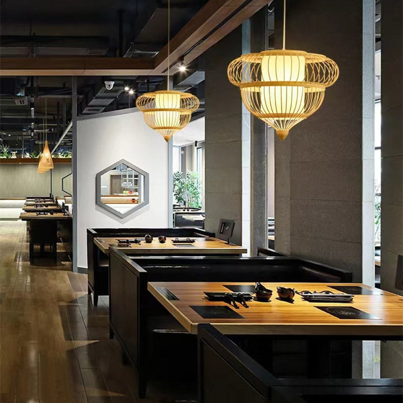 Lantern Chandelier Bamboo Art Light