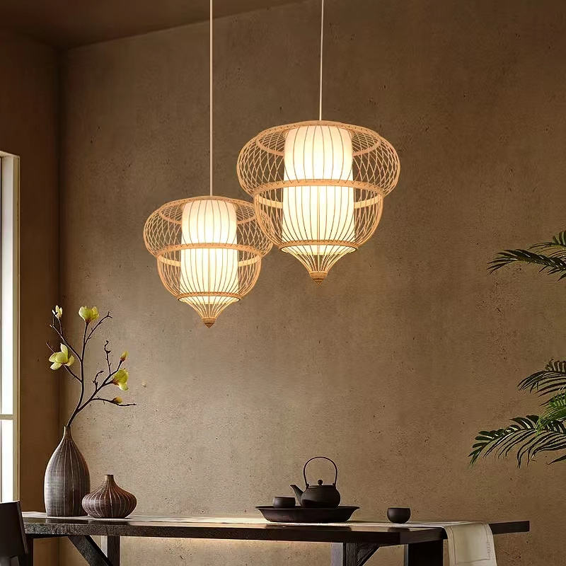 Lantern Chandelier Bamboo Art Light