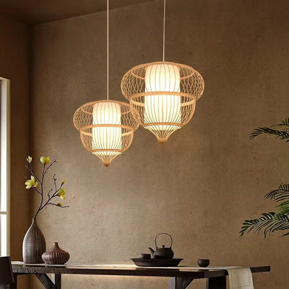 Lantern Chandelier Bamboo Art Light
