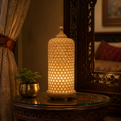 Handmade bamboo table lamp for living room