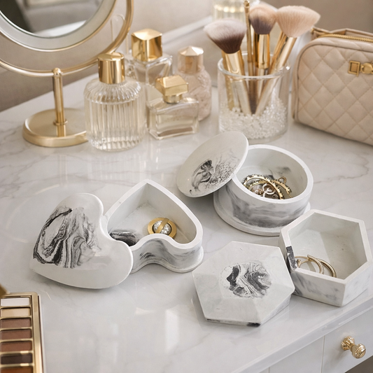 Trinket trays and boxes 6-set | Concrete Trinket jeweler boxes