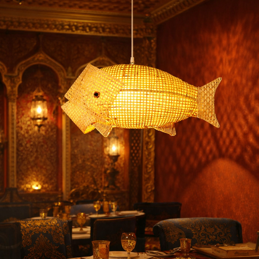 Handcrafted Fish Shape Pendant Light Shade | Modern Ceiling Lamp for Living Room