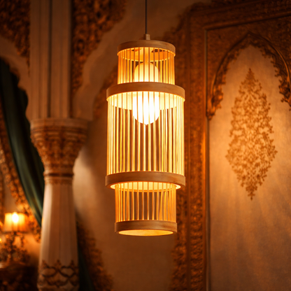 Eco friendly handmade Chinese Bamboo Woven Pendant Lamp