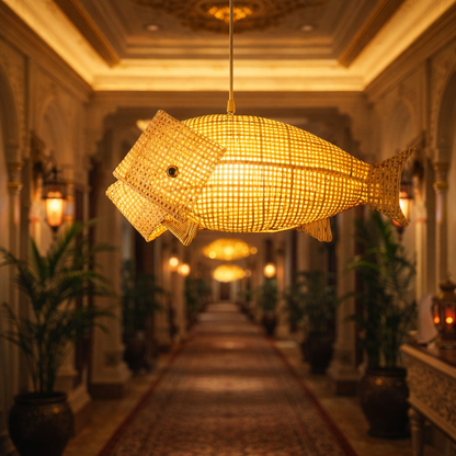 Handcrafted Fish Shape Pendant Light Shade | Modern Ceiling Lamp for Living Room