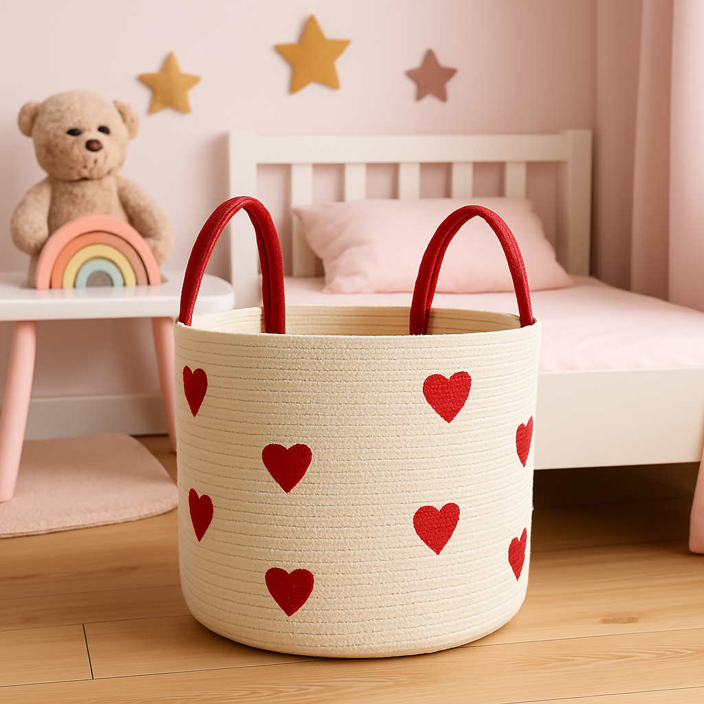 Cotton Laundry Storage Basket