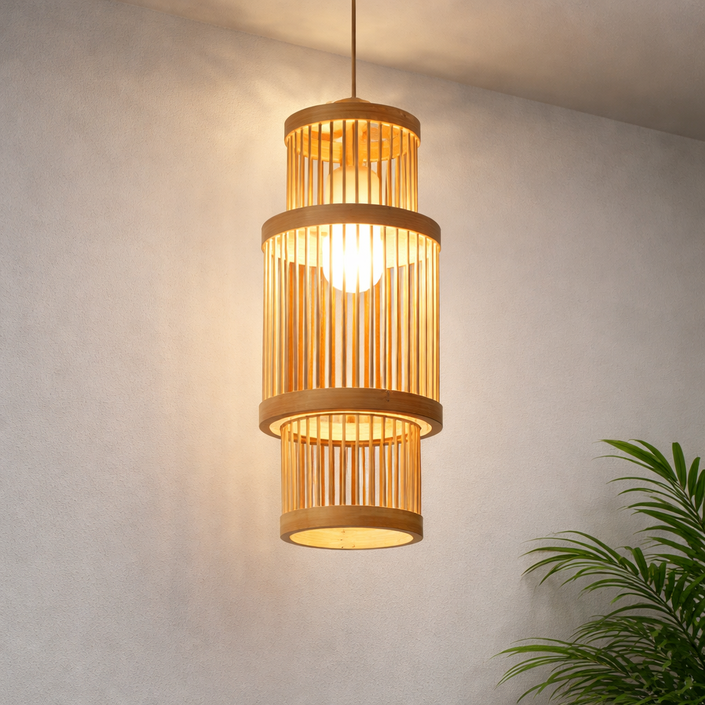 Eco friendly handmade Chinese Bamboo Woven Pendant Lamp