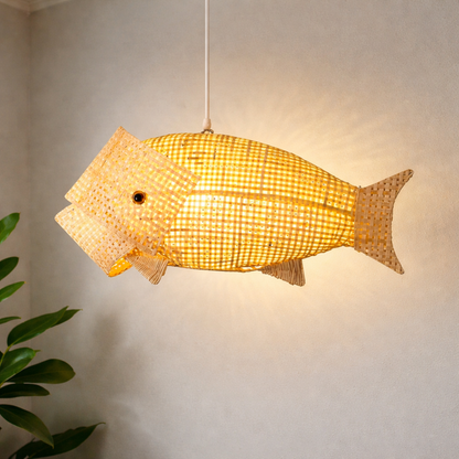 Handcrafted Fish Shape Pendant Light Shade | Modern Ceiling Lamp for Living Room