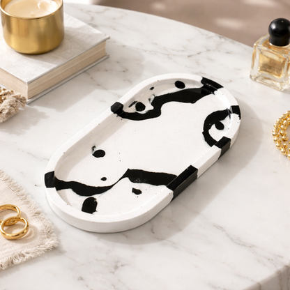 3-pack handcrafted marble splash catchall | Marble trinket Trays for gifting and for pooja unit