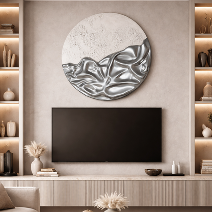 Silver Horizon Modern Textured Wall Art