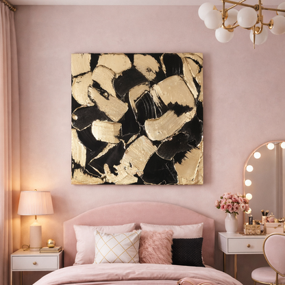 Midnight Gold, A Bold Expression of Contemporary handmade painting