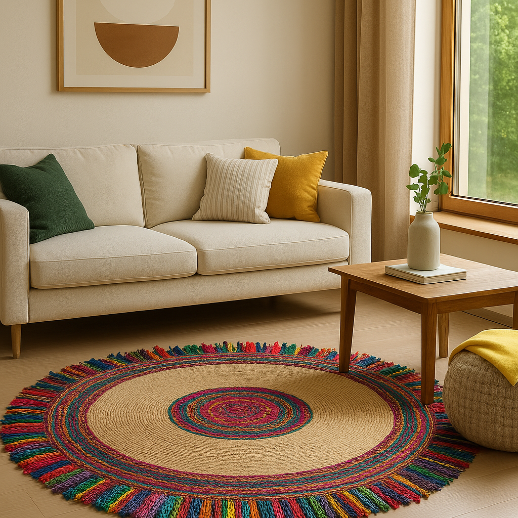 Handmade jute carpet