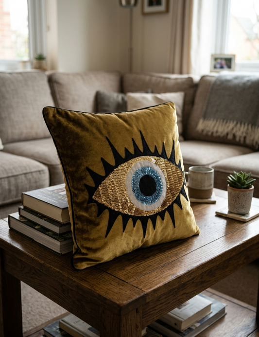 Nazar Heirloom Velvet Accent Cushions Hand-Embroidered by Master Karigars (Pair)