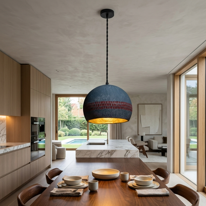 Artisan Dome Pendant Light Handcrafted Textured Ceiling Hanging Lamp for Living Room, Dining & Bedside Decor