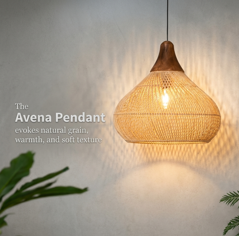 Handcrafted Woven Teardrop Pendant Light for Residential & Commercial Space