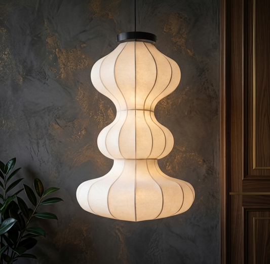 Handmade Fabric Hanging Pendant Light for Living Room, Dining & Luxury Decor