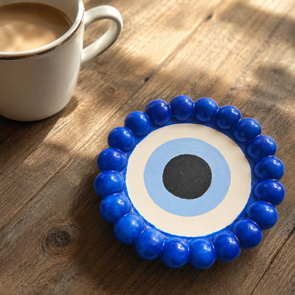 Set of 2 Evil eyes handcrafted tray for your aesthetic