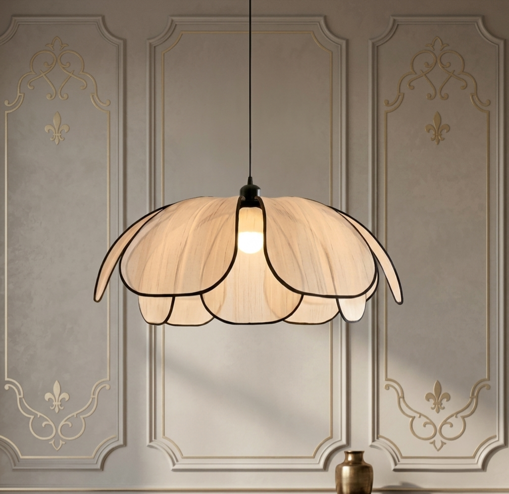 Bloom Fabric Petal Pendant Light | Botanical Woven Hanging Chandelier