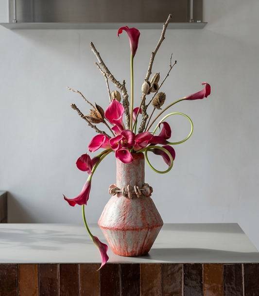 Handmade Modern Organic Dune Sculptural Vase for Contemporary Interiors, Living Room Decor & Dry Flower Arrangements