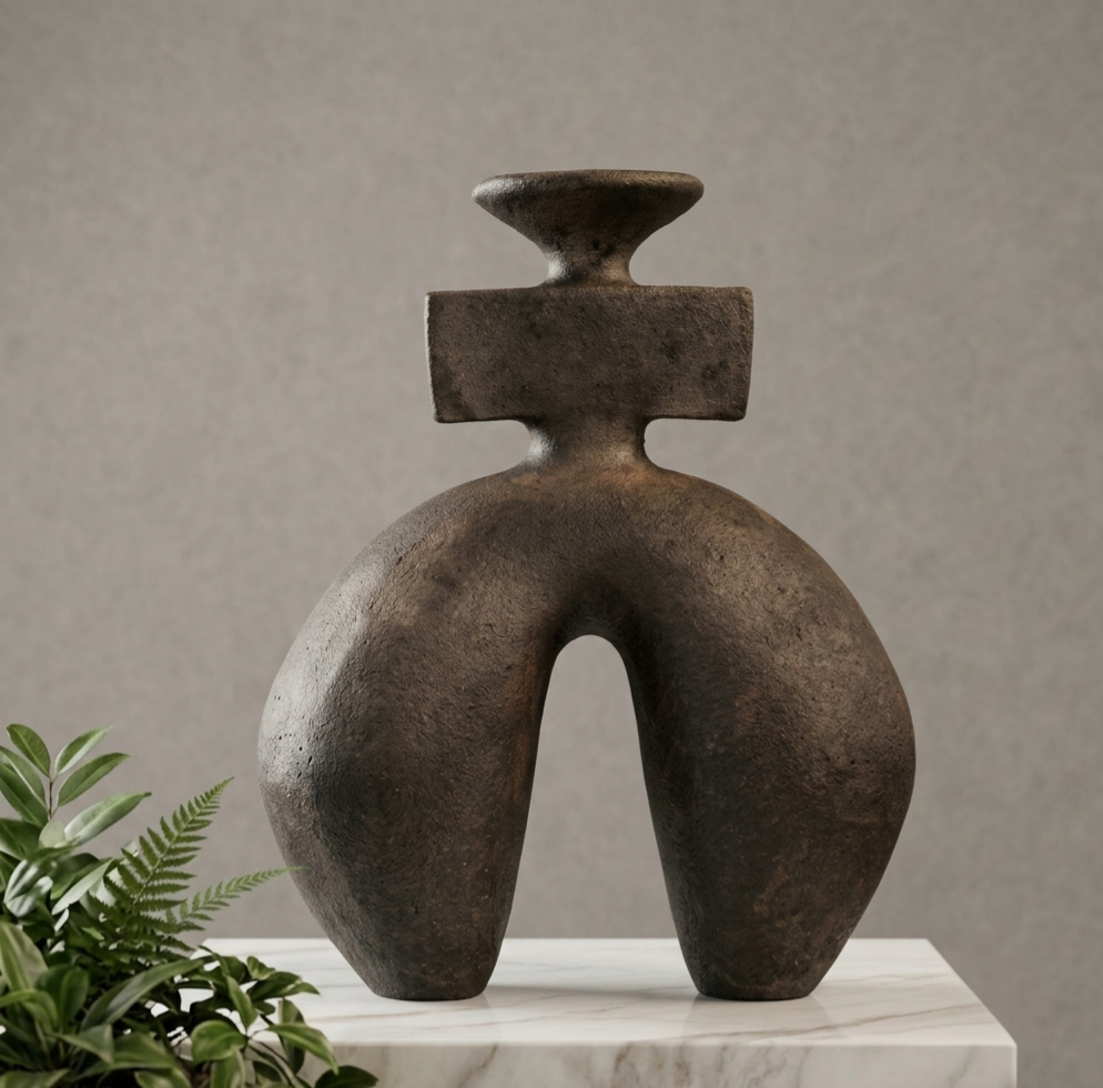 The Monolith Silhouette Handcrafted Clay Statement Sculpture