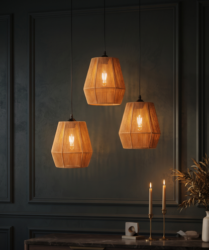 Handcrafted Boho Hanging Pendant Light for Living Room, Bedroom & Dining Table