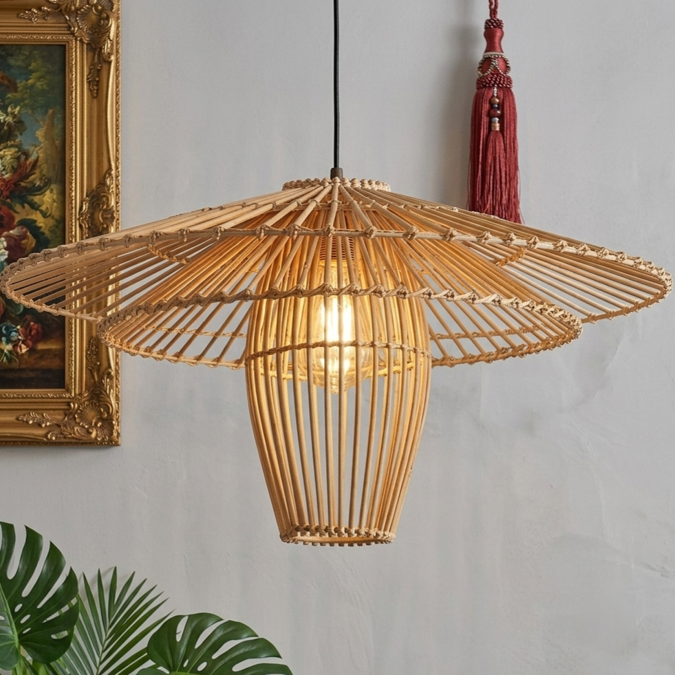 Artisanal Rattan Pendant Light  Handcrafted Elegance by Reve lami