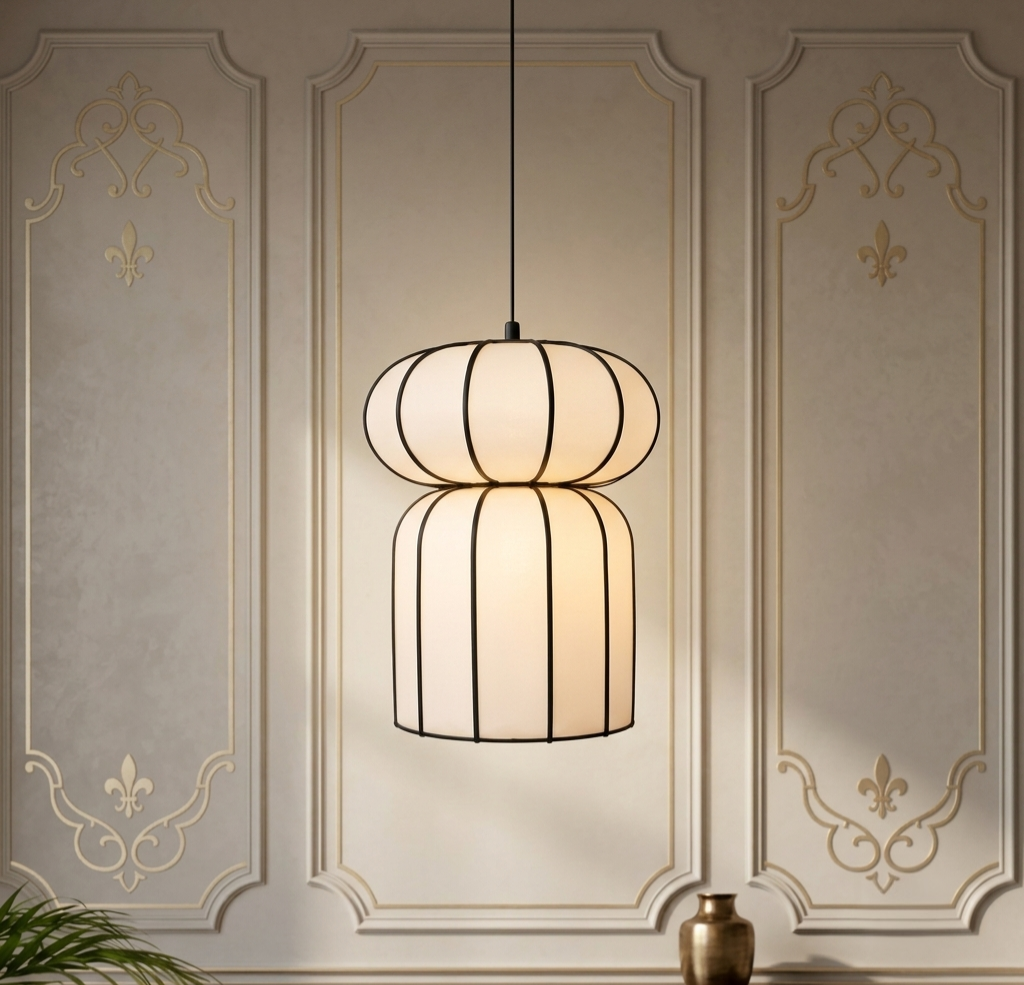 Japanese style classic fabric handmade lamp