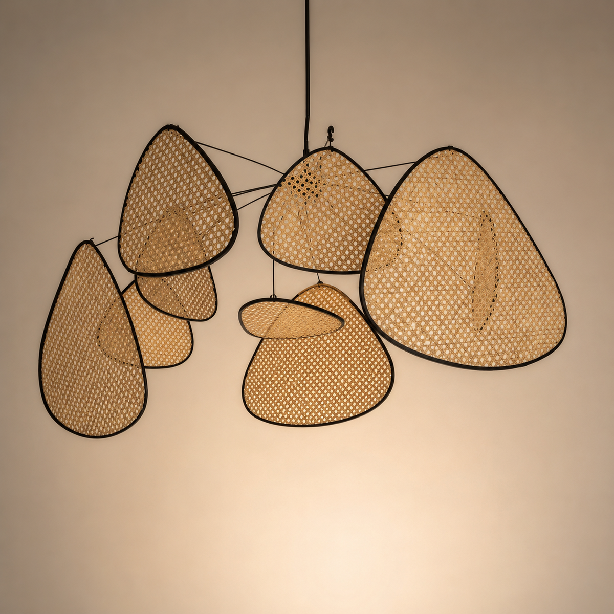 Handcrafted Natural Cane Woven Lampshade | Premium Ceiling Pendant Light for Hotel & Restaurant Décor  WL-3q