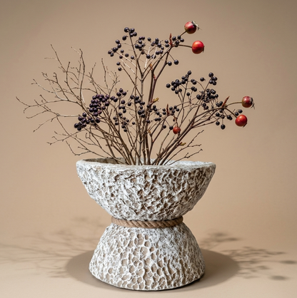 Dune Hourglass Vessel | Sculptural Textured Statement Vase