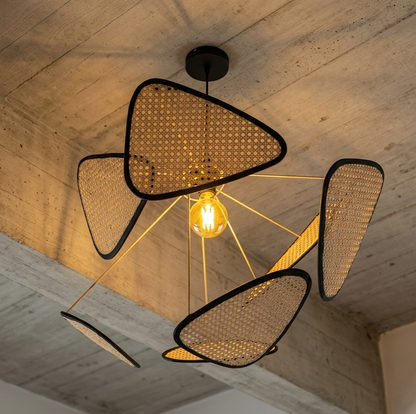 Handcrafted Natural Cane Woven Lampshade | Premium Ceiling Pendant Light for Hotel & Restaurant Décor  WL-3q