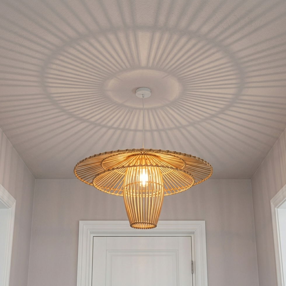 Artisanal Rattan Pendant Light  Handcrafted Elegance by Reve lami