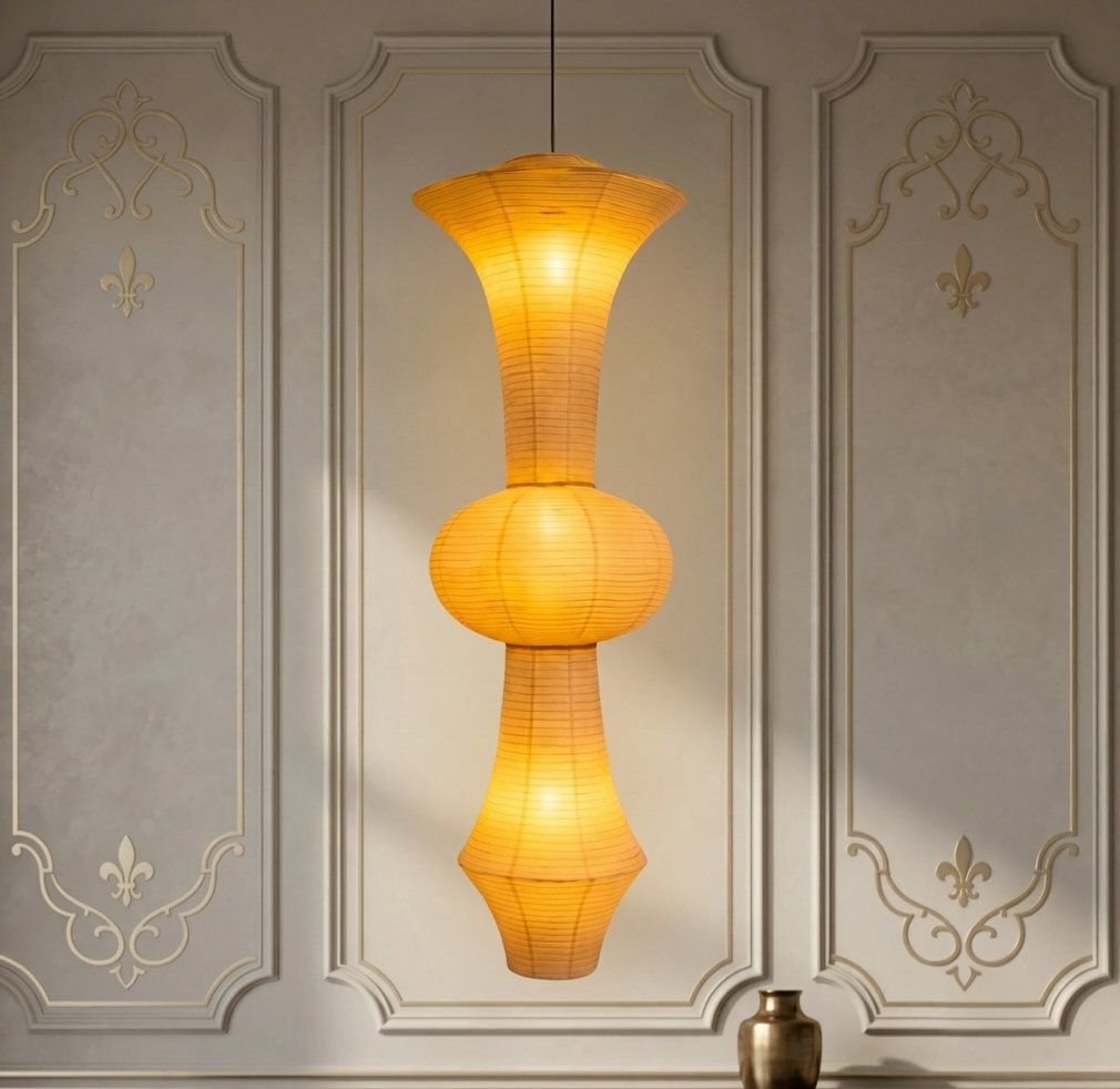 White Fabric Japanese Style Pendant Lamp | FL-a