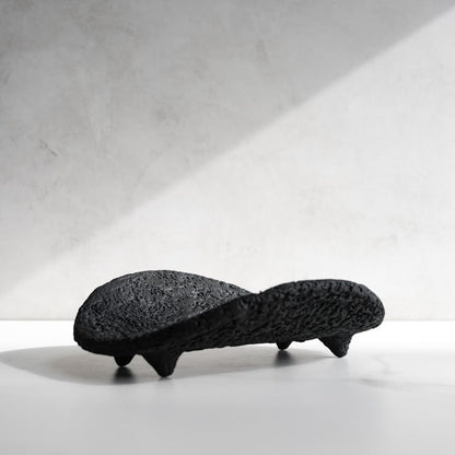 Textured Footed Decorative Centerpiece Bowl Modern Wabi Sabi Pedestal Tray for Living Room & Table Decor
