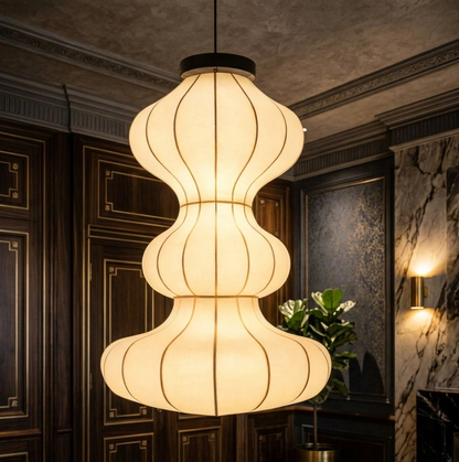 Handmade Fabric Hanging Pendant Light for Living Room, Dining & Luxury Decor