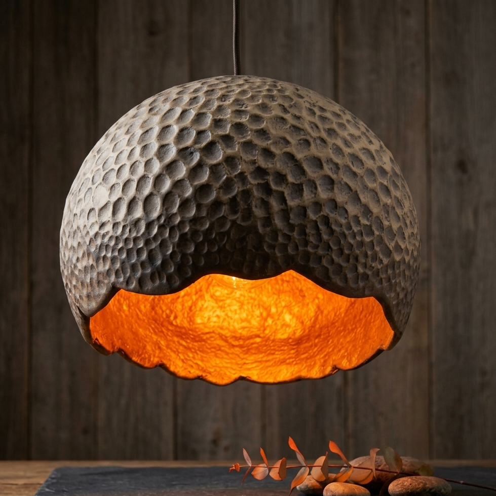 Artisanal Dome Pendant Lamp for Living Room & Dining Ceiling
