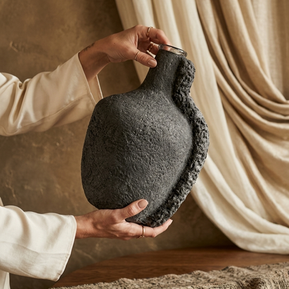 Handcrafted Luxury Textured Decorative Vase | Organic Modern Statement Flower Pot for Home & Living Room Decor