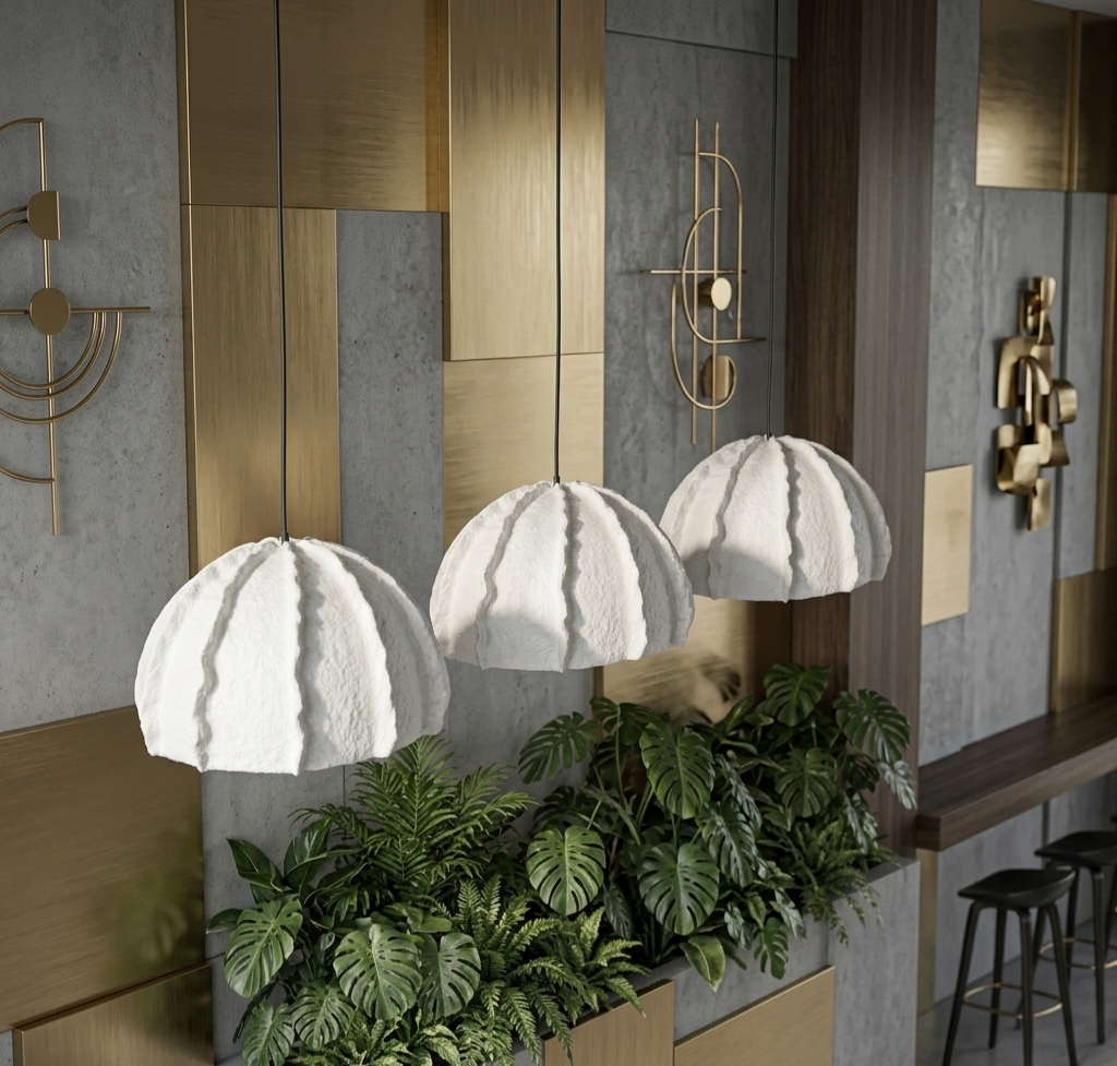 Minimalist Sculptural Pendant Lamp for Modern Aesthetic Home Decor & Restaurants