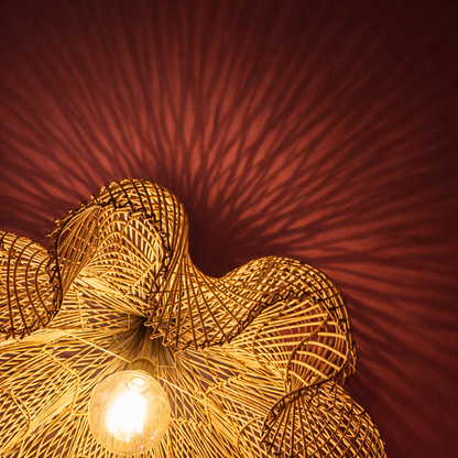 Handmade Cane Large Ceiling Lamp | Cane Chandelier