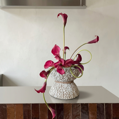 Dune Hourglass Vessel | Sculptural Textured Statement Vase