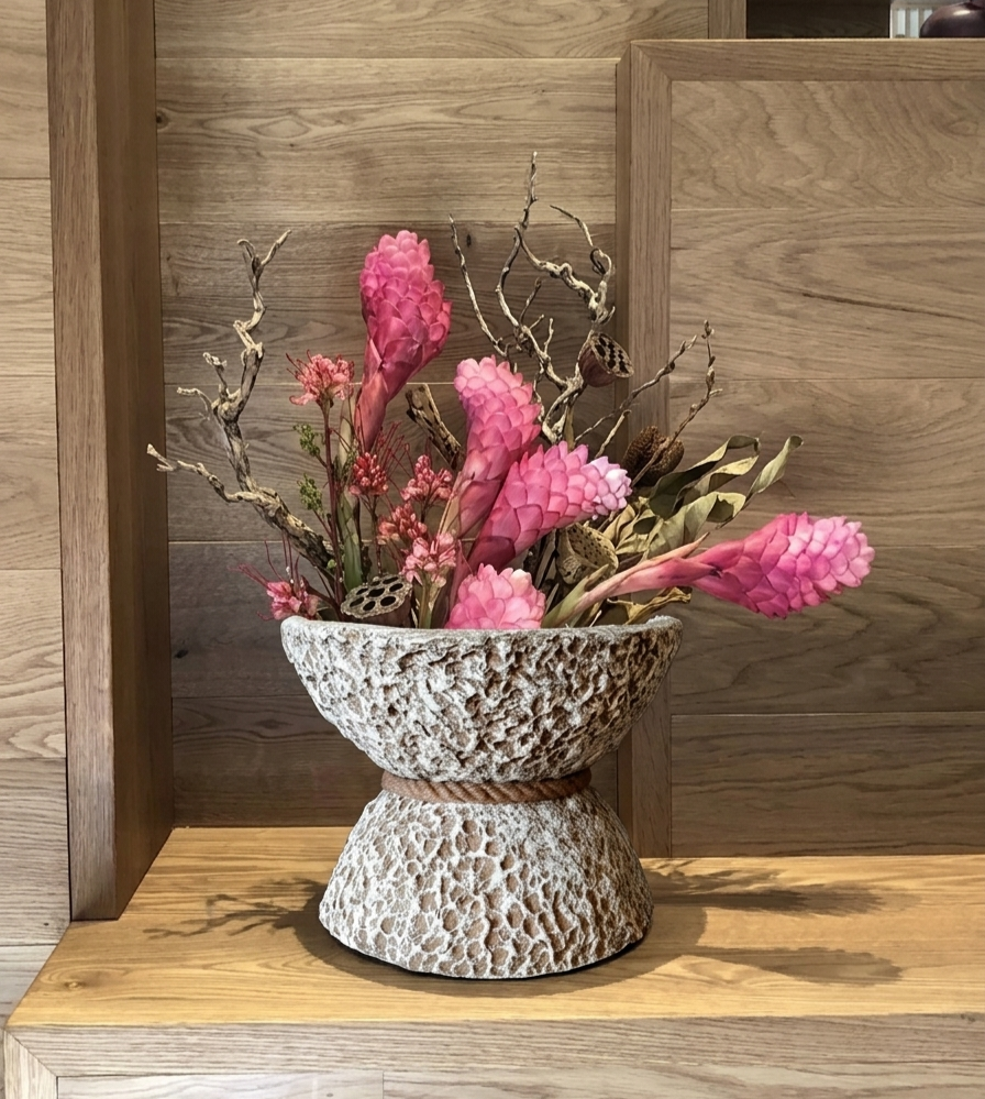 Dune Hourglass Vessel | Sculptural Textured Statement Vase