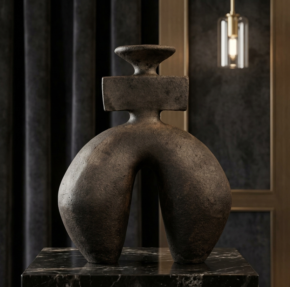 The Monolith Silhouette Handcrafted Clay Statement Sculpture