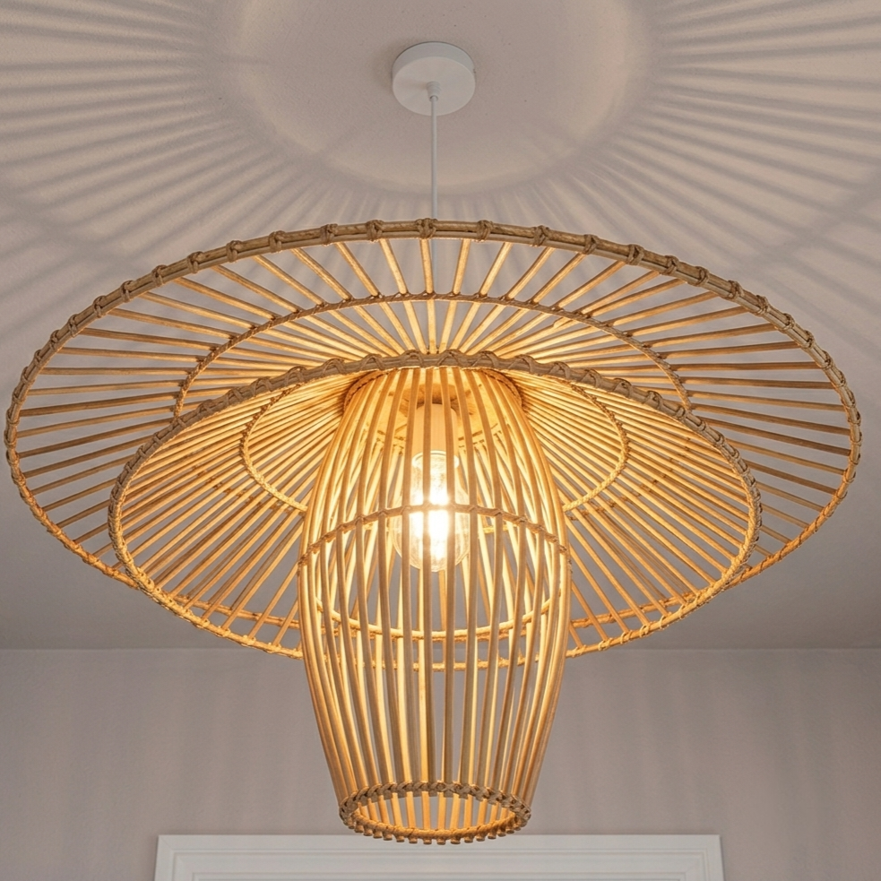 Artisanal Rattan Pendant Light  Handcrafted Elegance by Reve lami