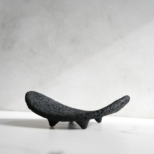 Textured Footed Decorative Centerpiece Bowl Modern Wabi Sabi Pedestal Tray for Living Room & Table Decor