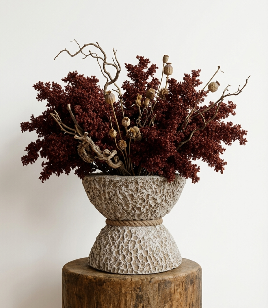 Dune Hourglass Vessel | Sculptural Textured Statement Vase